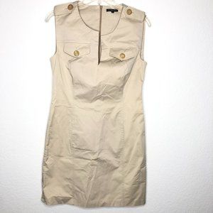 Antonio Fusco Women's Tan Khaki Beige Sleeveless Shift Dress size 44 / M BR